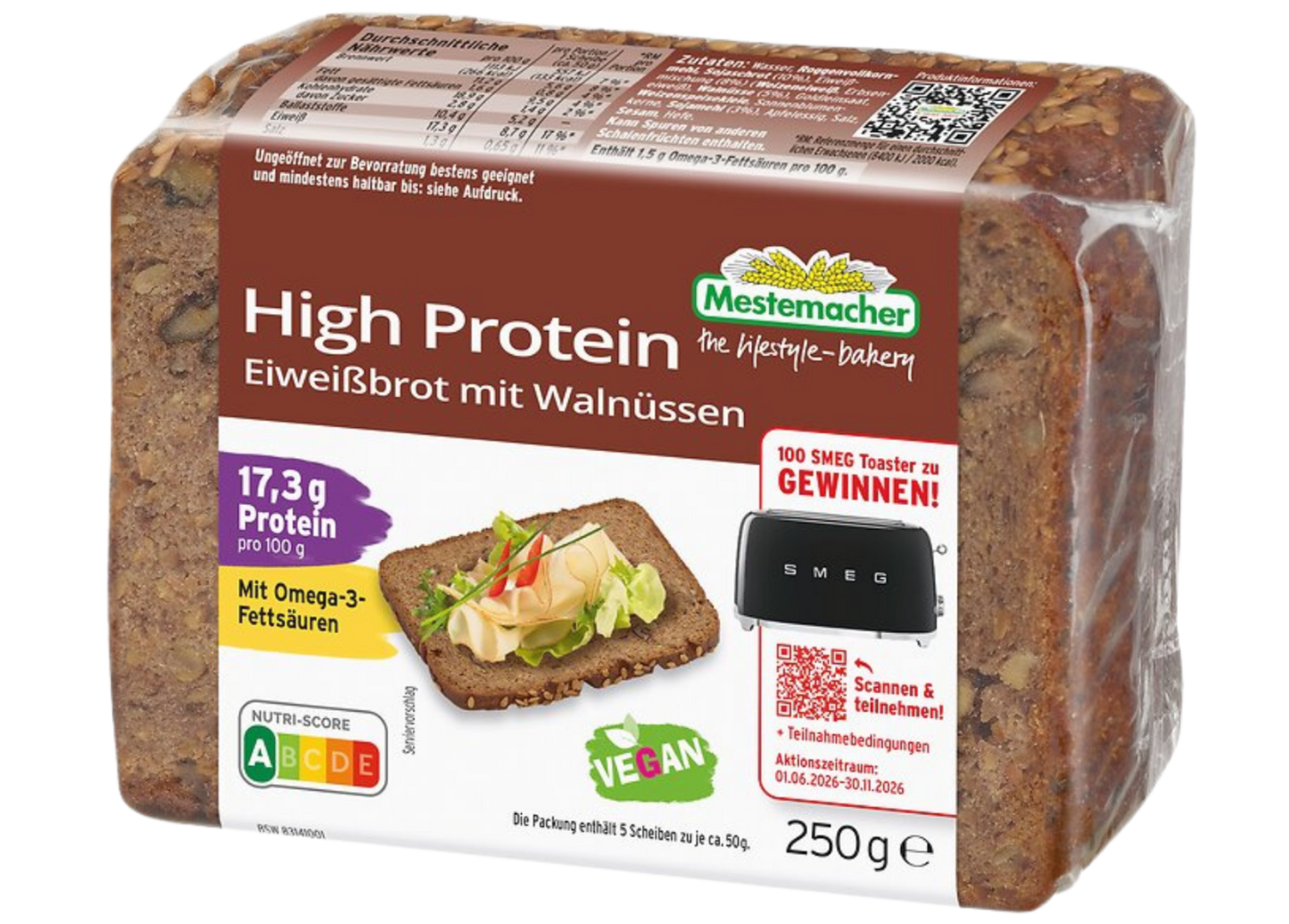 High Protein Eiweißbrot Walnuss