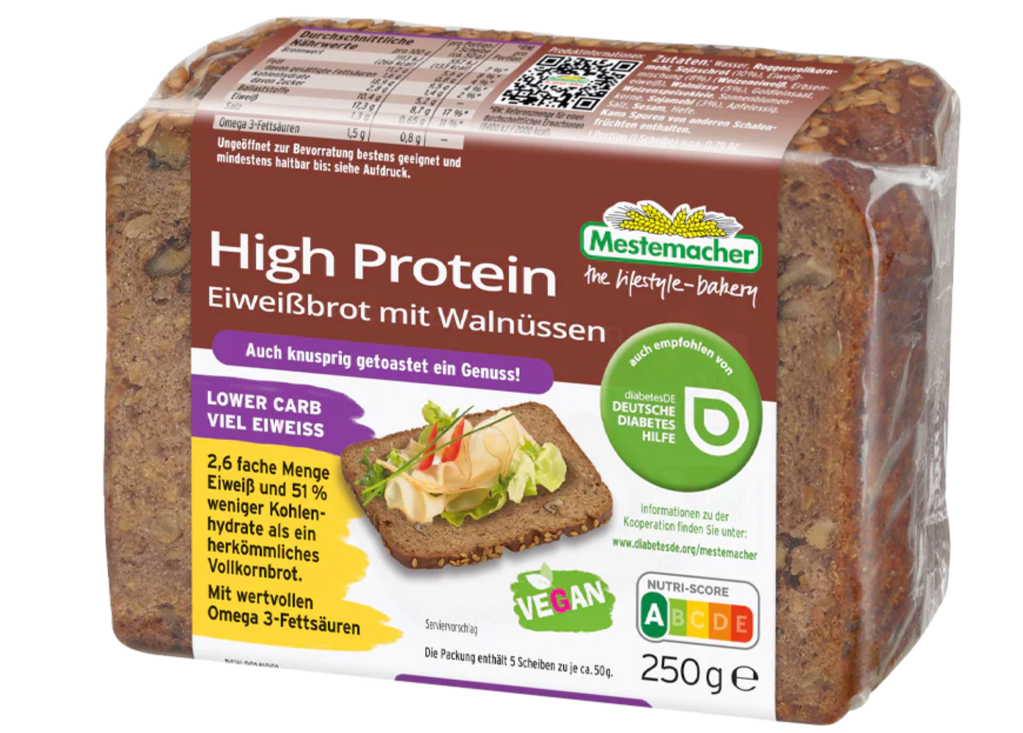 High Protein Eiweißbrot Walnuss