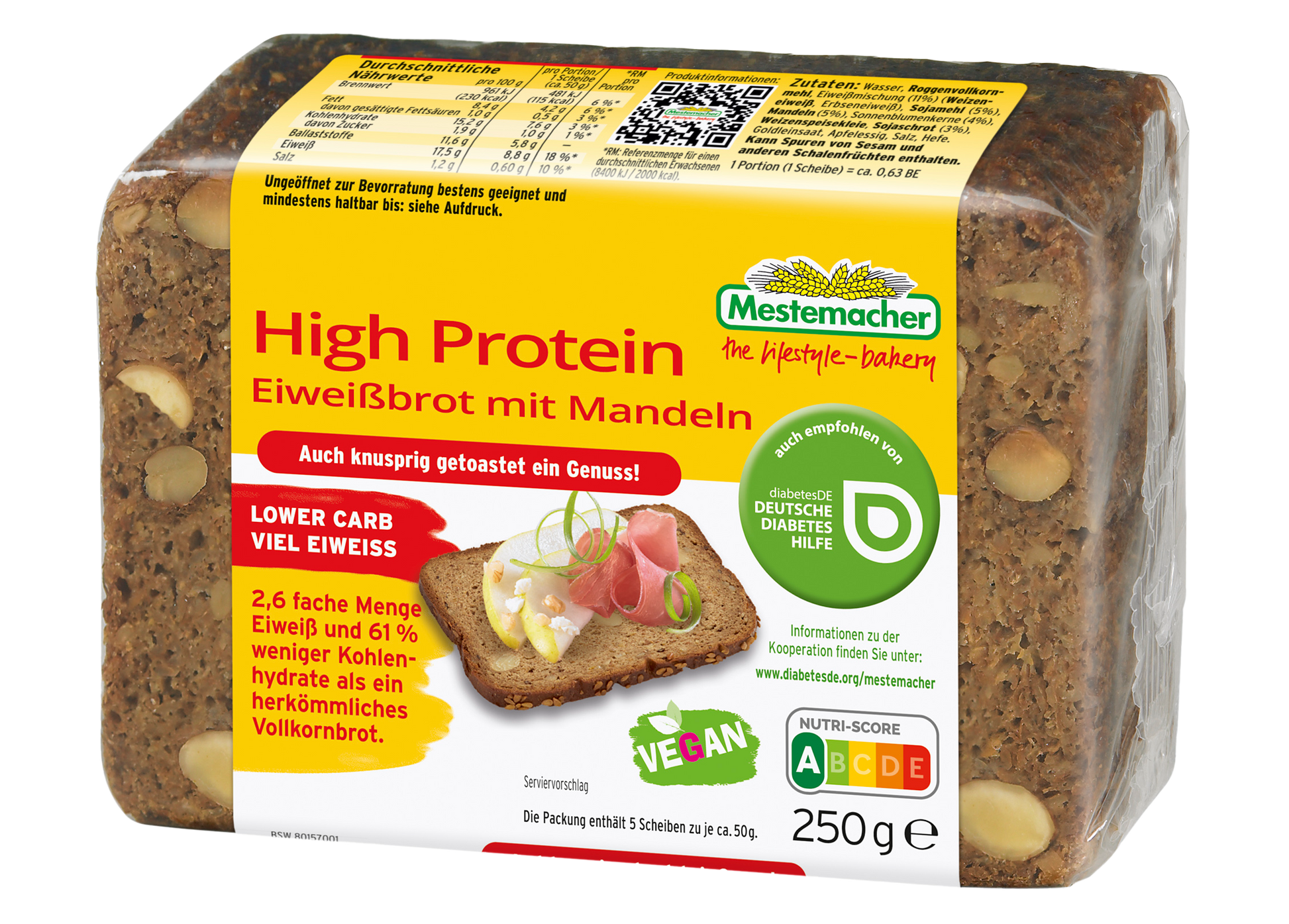 High Protein Eiweißbrot Mandel