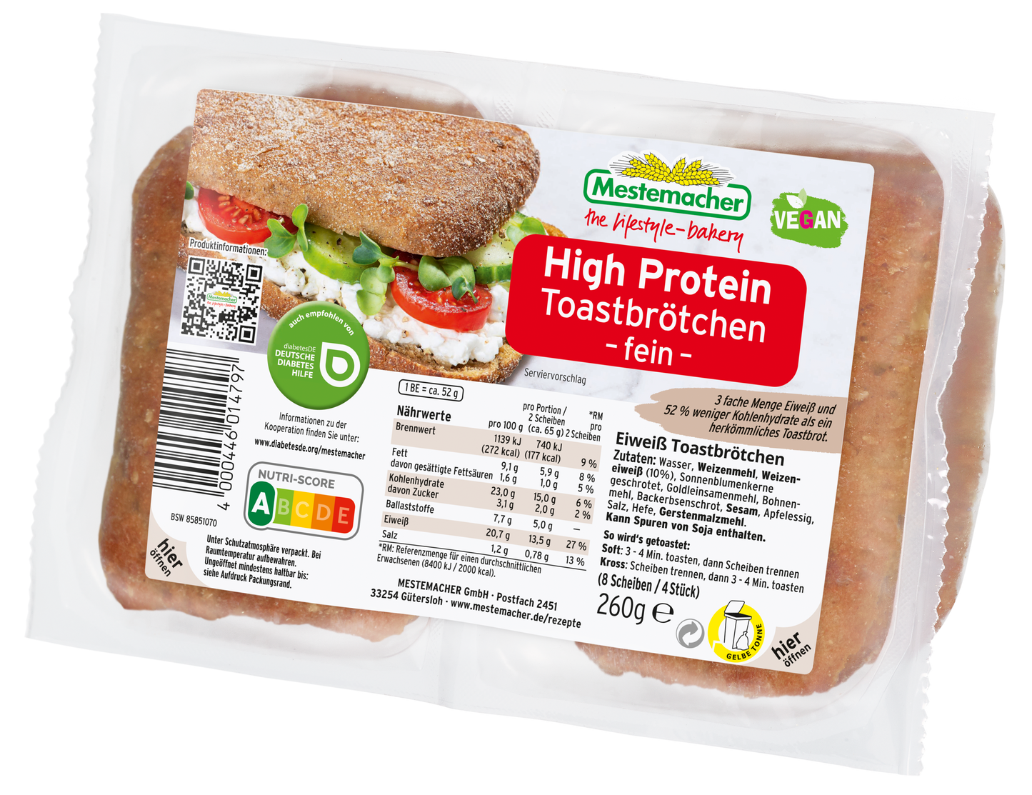 High Protein Toastbrötchen fein